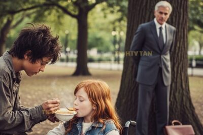 Un millonario ve a un niño sin hogar alimentar a su hija en silla de ruedas y eso cambia toda su vida…