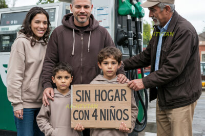 SIN HOGAR CON 4 NIÑOS, AYUDÉ A UN ANCIANO EN LA GASOLINERA, LUEGO TODO CAMBIÓ DE LA NOCHE A LA MAÑANA