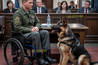 El ex soldado quería despedirse definitivamente de su perro en el juzgado… ¡Pero lo que ocurrió sorprendió a todos!