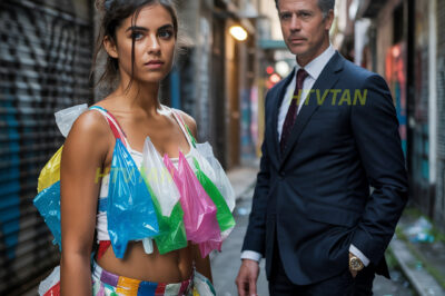 CHICA POBRE hace un VESTIDO con BOLSAS DE BASURA, y un DIRECTOR EJECUTIVO MILLONARIO la observa Y