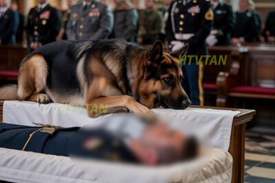 En el funeral, un perro saltó sobre el cuerpo del veterano. Lo que sucedió después dejó a todos con lágrimas en los ojos…