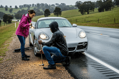 The rain had just stopped when Marcus Bennett spotted a silver Porsche Cayman pulled over on the side of the rural highway.