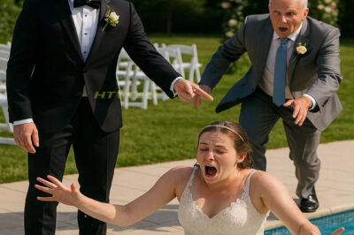 Mi novio me tiró a la piscina a propósito durante las fotos de nuestra boda, pero la reacción de mi padre sorprendió a todos