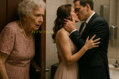 La madre de la novia ve al novio entrar al baño con la dama de honor durante la boda