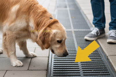 El perro miraba el desagüe pluvial todos los días. Cuando lo abrían, todos se quedaban atónitos.