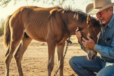 Un Vaquero Encuentra a Un Lobo Encadenado Con Su Cachorro… Lo Que Pasó Después Dadie Lo Podía Creer