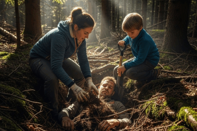 La semilla que crece en el bosque: Una madre, un niño y un hombre enterrado