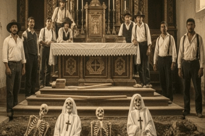 -Cuando los obreros Reformaron el altar , encontraron esqueletos vestidos de primera comunión