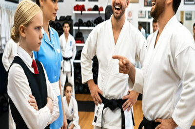 “Un cinturón negro desafió a la hija de la empleada como broma — su primer golpe sorprendió al dojo”…