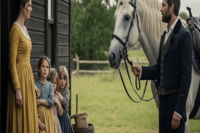 El granjero fue a desalojar a la viuda — pero todo cambió al verla con sus tres hijos