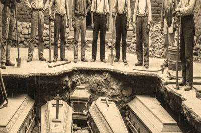 Cuando los albañiles levantaron el piso en Guanajuato, hallaron ataúdes ocultos en cemento