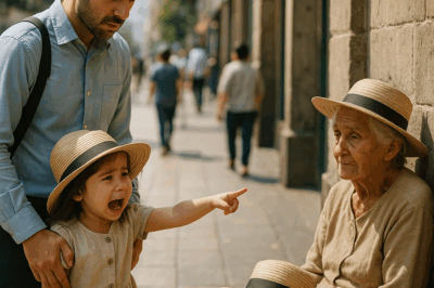 PAPI, ESA ES LA ABUELA… DIJO LA NIÑA SEÑALANDO A UNA ANCIANA EN LA CALLE CON EL MISMO SOMBRERO