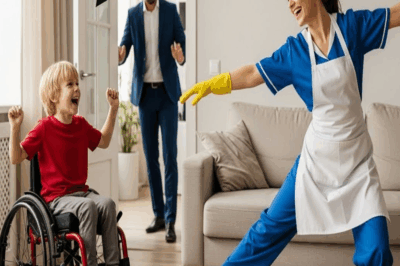 EL MILLONARIO DESCUBRIÓ LO QUE mujer de limpieza HACÍA CON SU HIJO EN SILLA DE RUEDAS… Y TODO CAMBIÓ