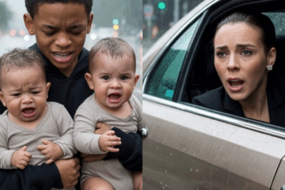 Una millonaria ve a un niño con gemelos bajo la lluvia… y el secreto la hace llorar
