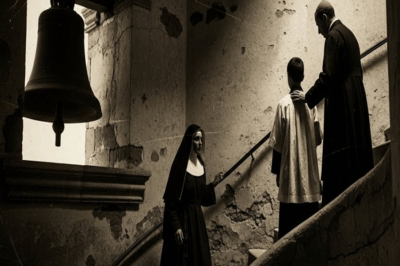 Cuando una monja subió al campanario, encontró al confesor acariciando a un joven monaguillo