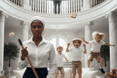 Ninguna niñera aguantaba ni un día con los trillizos del multimillonario… hasta que llegó una mujer negra e hizo lo que nadie pudo