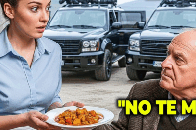 Camarera alimentaba a un anciano en secreto… hasta que dos camionetas llegaron al restaurante