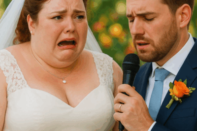En plena boda, el micrófono quedó abierto… y oí a mi esposo decir “No soporto ni besar a esta gorda”