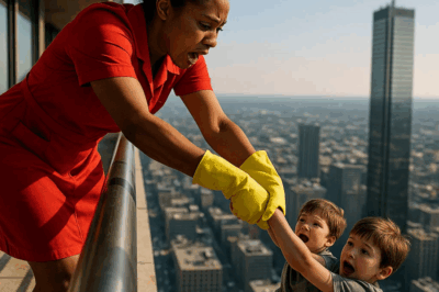 Cientos de personas adineradas hicieron la vista gorda, una camarera negra arriesgó su vida para salvar a sus hijos gemelos que cayeron (final inesperado)