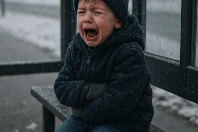 Tenía solo 5 años… lloraba congelado en una parada vacía… y gritaba que su mamá volvería por él