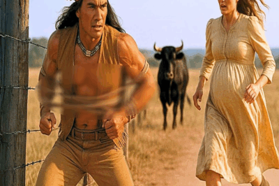 Una joven embarazada libera en silencio a un Apache de trampa en la cerca