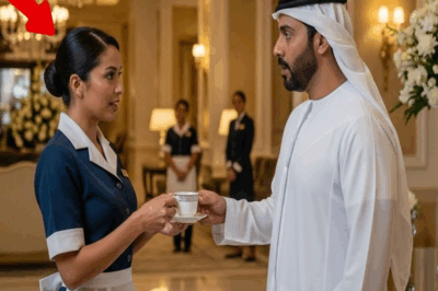 EN LA RECEPCIÓN, NADIE ENTENDÍA AL MILLONARIO ÁRABE… HASTA QUE LA LIMPIADORA OFRECIÓ CAFÉ EN ÁRABE