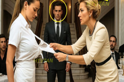 ARROGANTE LE ROMPIÓ EL VESTIDO CREYENDO QUE ERA SOLO UNA MESERA… PERO SU ESPOSO MILLONARIO MIRABA…