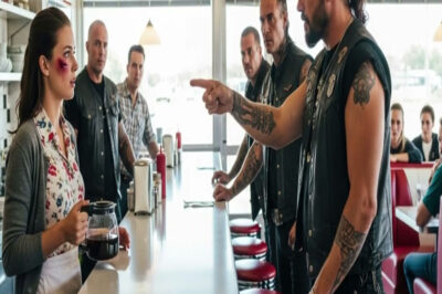 EL LÍDER DE UNA BANDA DE MOTOQUEROS NOTÓ LOS MORETONES DE LA MESERA — LO QUE HIZO DESPUÉS…