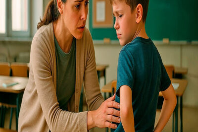 Niño llora con dolor ABAJO. “No puedo sentarme, MAESTRA… ¡DUELE MUCHO! MI PAPÁ es el CULPABLE.”