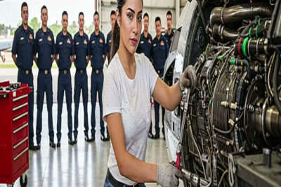 Por un error tonto, 12 mecánicos expertos fallaron… y una joven mexicana tuvo que arrancar el avión