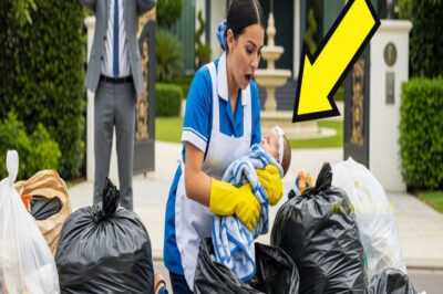 LAS NIÑERAS TIRARON AL BEBÉ DEL MILLONARIO A LA BASURA… ¡LA EMPLEADA LO RESCATÓ A TIEMPO!….