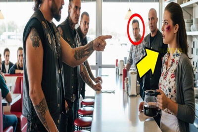 EL LÍDER DE UNA BANDA DE MOTOQUEROS NOTÓ LOS MORETONES DE LA MESERA — LO QUE HIZO DESPUÉS…