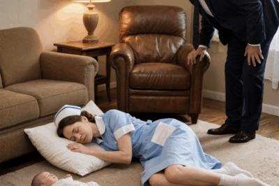 El millonario entró a medianoche — y se quedó paralizado al ver a la empleada doméstica dormida junto a sus gemelos….