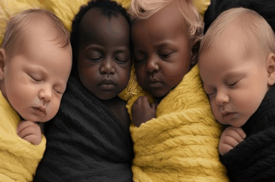 Una Mujer Blanca Dio A Luz qutripletas, tow black Y La Otra blanca.. Lo Que Descubre Su Marido..