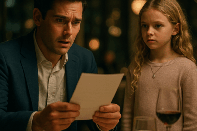 Un millonario solitario cena solo — hasta que una niña deja un mensaje en su servilleta.