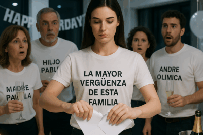 En el cumpleaños de mi mamá, que yo pagué, repartieron camisetas personalizadas pra todo el mundo…