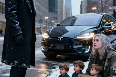 “Un millonario vio a su exnovia pidiendo limosna en la calle con tres niños que se parecían mucho a él — lo que sucedió a continuación te romperá el corazón”.