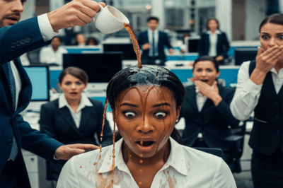 Gerente vierte café sobre una mujer negra delante de todos y la maldice – Minutos después, la compañía entera queda en shock…