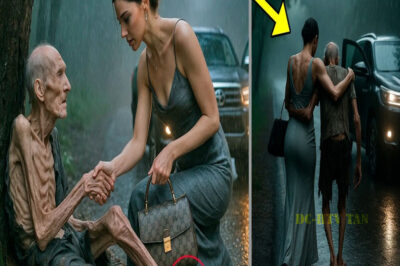 MUJER ayuda ANCIANO ABANDONADO bajo la LLUVIA, pero cuando nota un DETALLE en él, lo abraza LLORANDO…