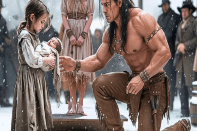 “¿NOS PUEDE COMPRAR, SEÑOR?” — DIJO LA NIÑA CON UN BEBÉ… y el Apache solito miró a la mujer…