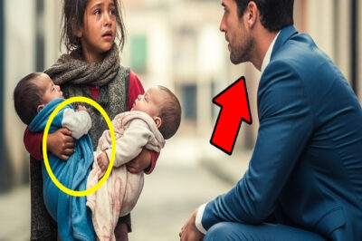 ¿Te quedas con uno? Susurra la niña entre lágrimas. Millonario se queda helado al ver a una niña de la calle cuidando a dos bebés…