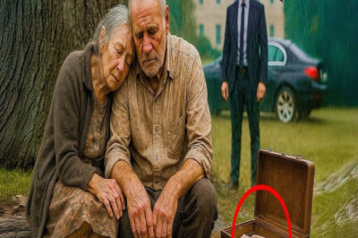 EL MILLONARIO VIO A UNA PAREJA DE ANCIANOS BAJO LA LLUVIA… PERO AL ABRIR EL MALETERO TODO CAMBIÓ