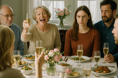En el almuerzo del Día de la Madre, ella levantó la copa y dijo riendo