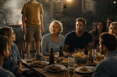 “En una barbacoa familiar llena de gente, mi ex suegra se burló de mí mientras todos se reían. Pero entonces mi hijo se subió a una silla y dijo: ‘Abuela, hay algo que papá no quiere que sepas’. En ese instante, todas las sonrisas se borraron.”