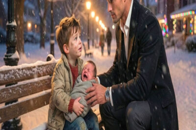 “Señor, mi hermanita tiene frío…” dijo el niño. El director ejecutivo las envolvió en su abrigo y se las llevó a casa.